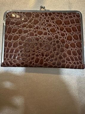 Mainstreet Collection Brown Croc-Embossed Frame Photo Album Clutch
